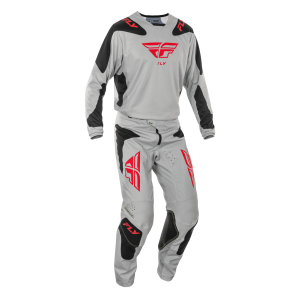 TRAJE FLY RACING KINETIC SYM LIGHT GREY//RED//BLACK 2025