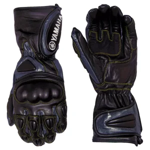 Guante Moto Cuero Yamaha Stunt Racing Gris