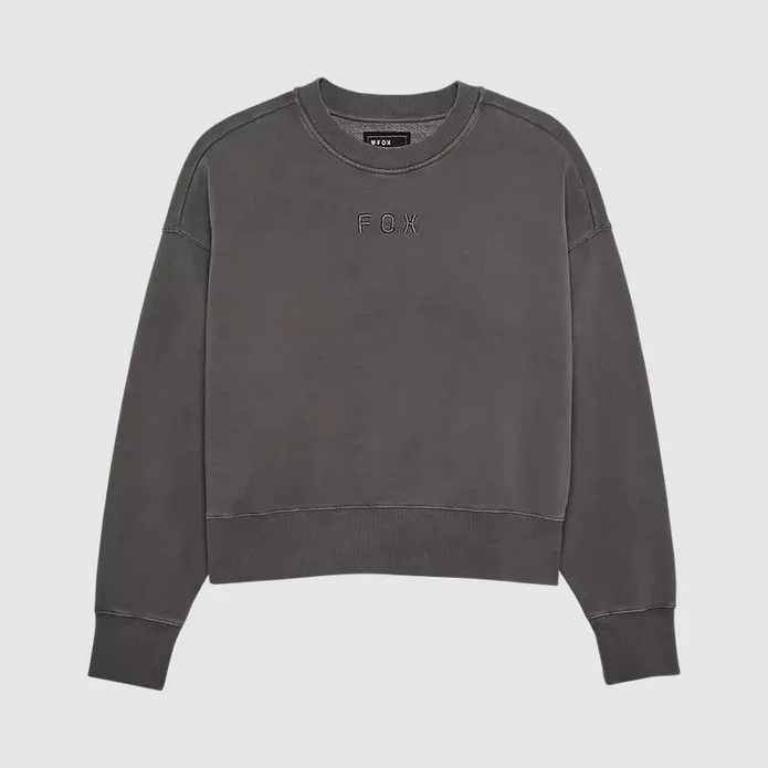 Poleron Fox Lifestyle Mujer Wordmark Crew Oversize Gris