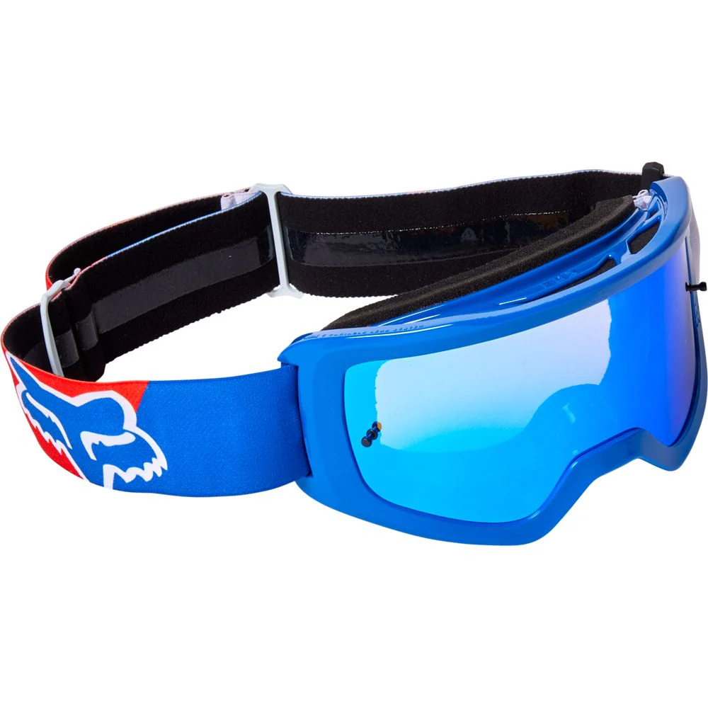 Antiparra Moto Fox Main Skew Espejada Blanco/Azul/Rojo