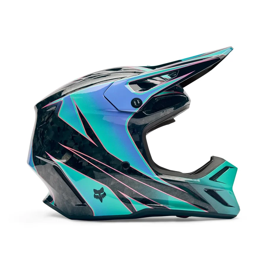 Casco Moto V3 RS Canvas Azul/Negro Fox
