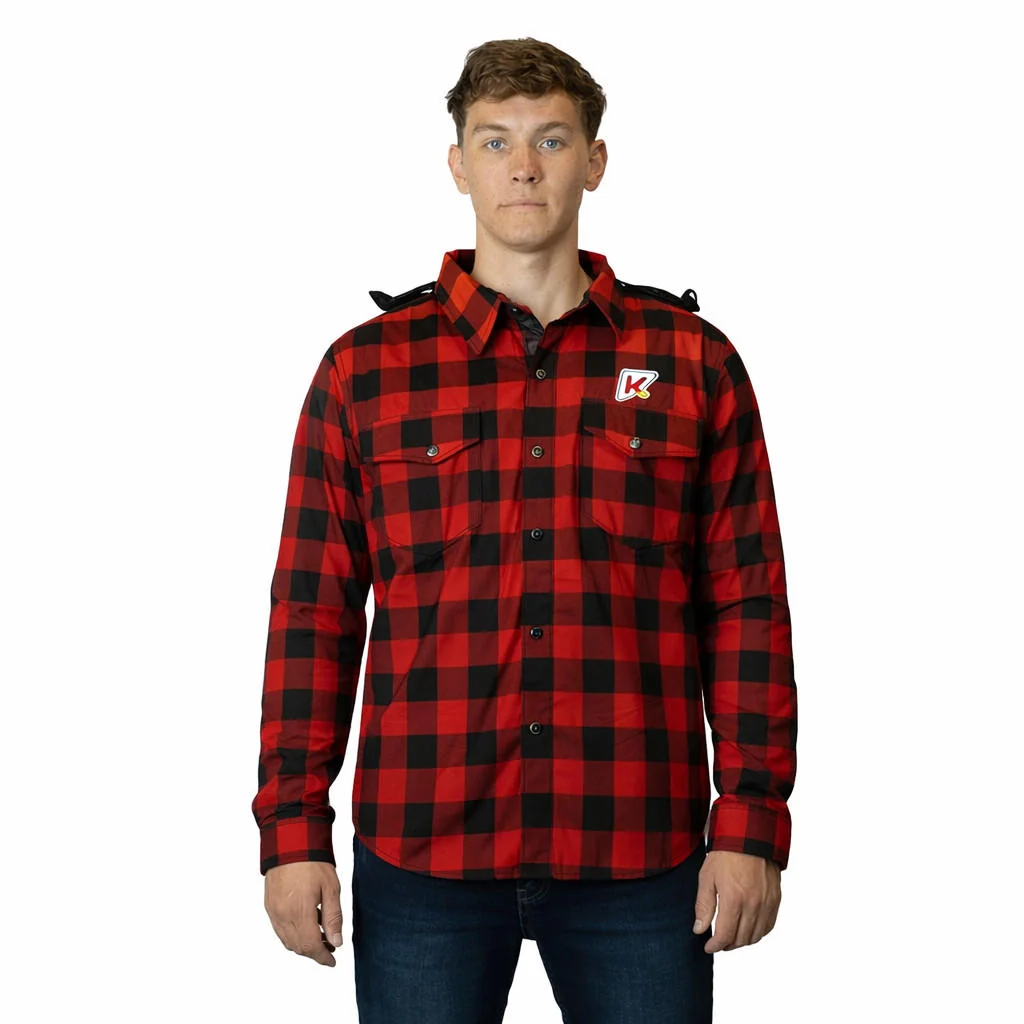 Chaqueta Moto Calle Men Flannel Rojo/Negro KMZ